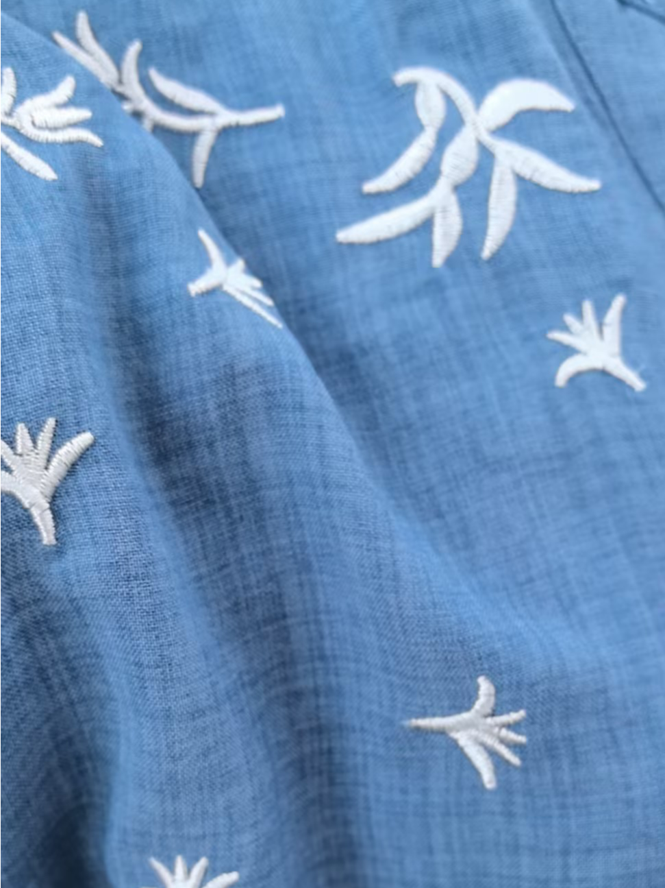 Chemises Décontracté Floral Été Col V Boucle Ample Coton Et Lin Régulier Droit pour Femmes