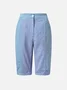 Pantalons Rayé Décontracté Été Coton Aucune élasticité Droit Régulier Cinquième pantalon Coton Et Lin pour Femmes