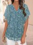 Chemises Décontracté Floral Été Polyester Aucune élasticité Quotidien Ample Régulier Régulier pour Femmes