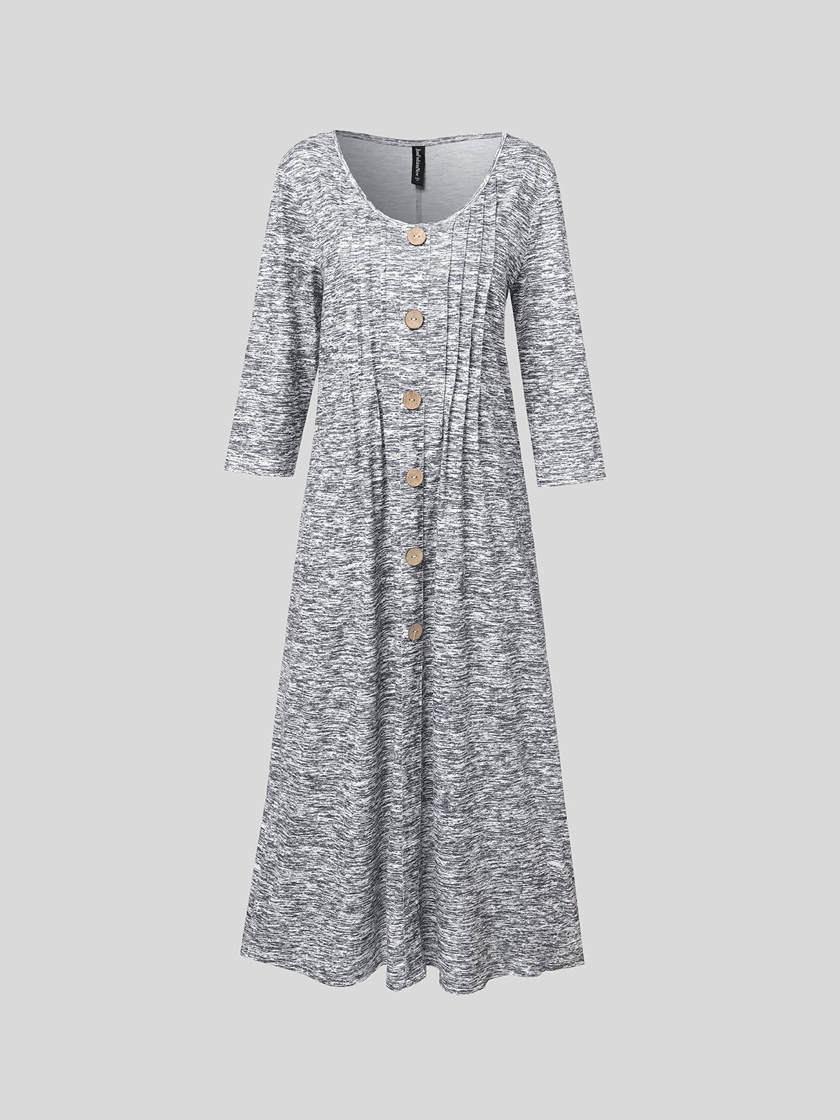 Robes Décontracté Plain Printemps Polyester Col V Naturel Quotidien Coupe Régulière Mi-longue pour Femmes