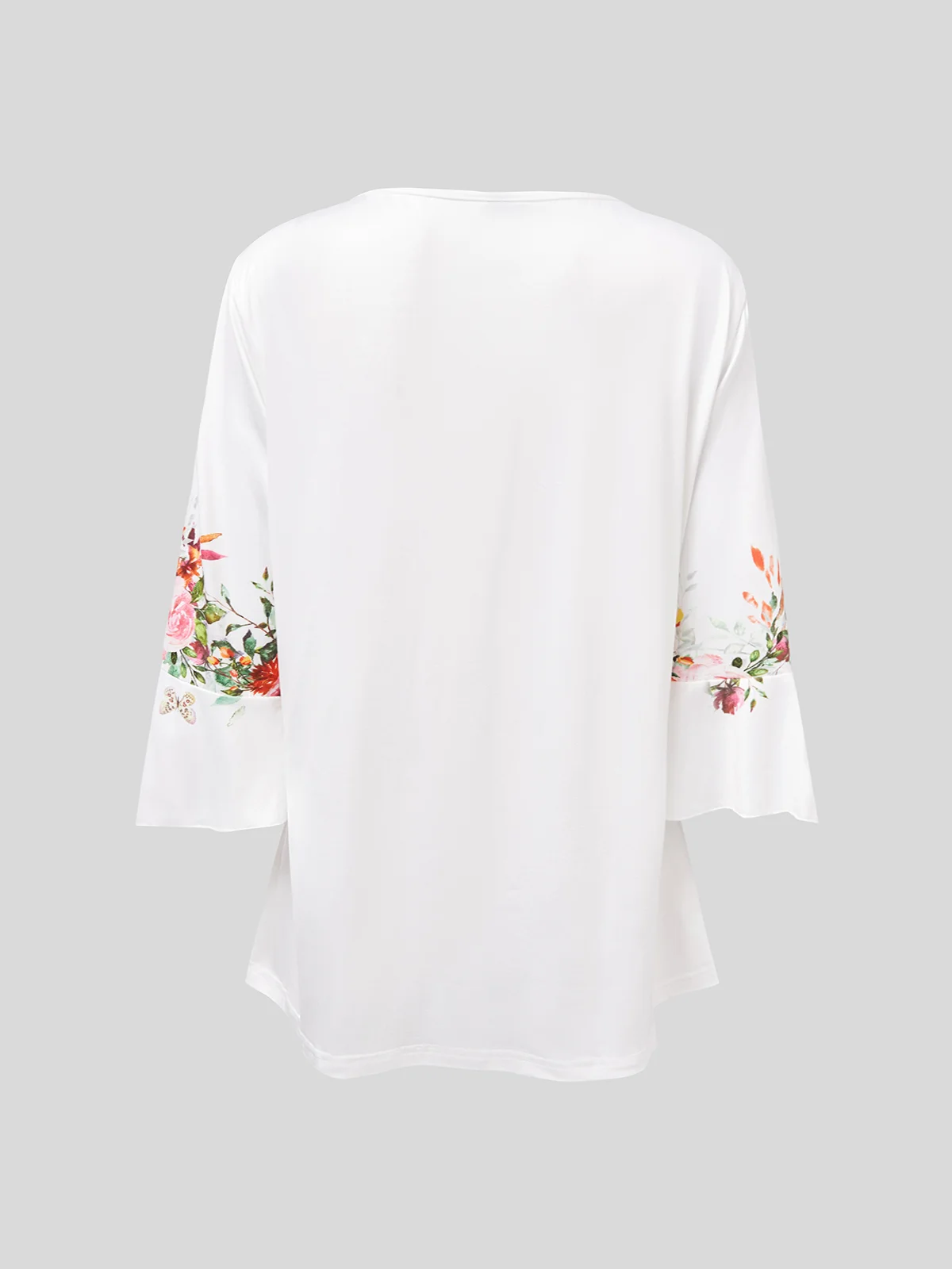 Tops Décontracté Floral Hiver Col V Naturel Coupe Régulière Mi-longue-Long A-ligne Élasticité moyenne pour Femmes
