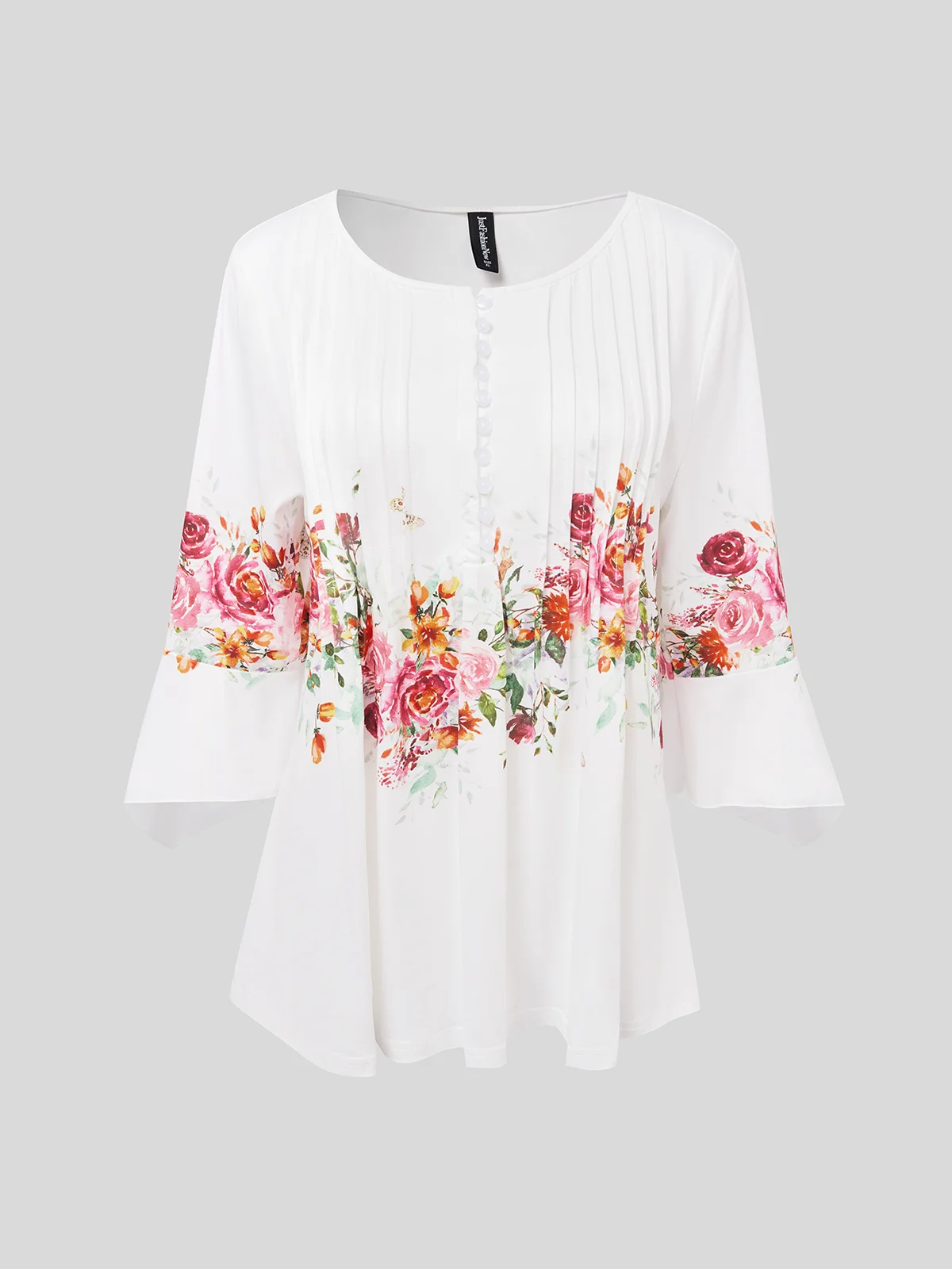 Tops Décontracté Floral Hiver Col V Naturel Coupe Régulière Mi-longue-Long A-ligne Élasticité moyenne pour Femmes
