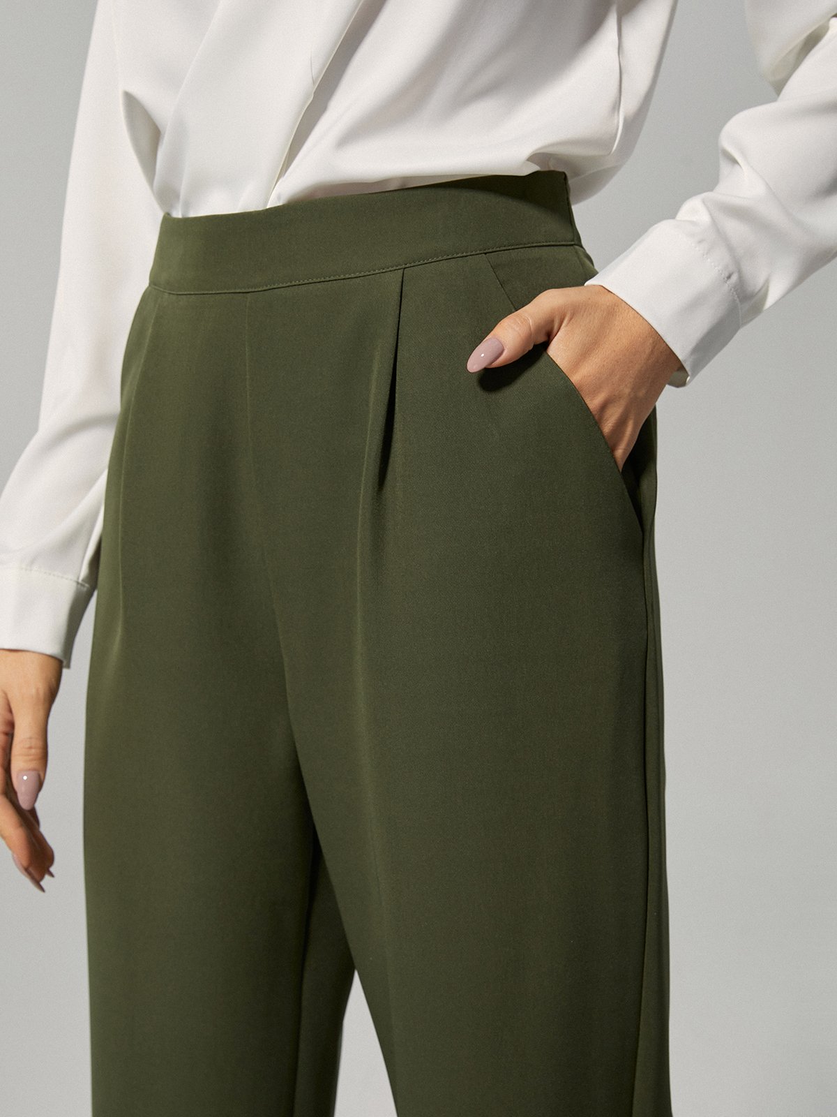 Pantalons Femmes Décontracté Plain Printemps / Automne Polyester Naturel Micro-élasticité Ample Pantalons Harem Poche Couture