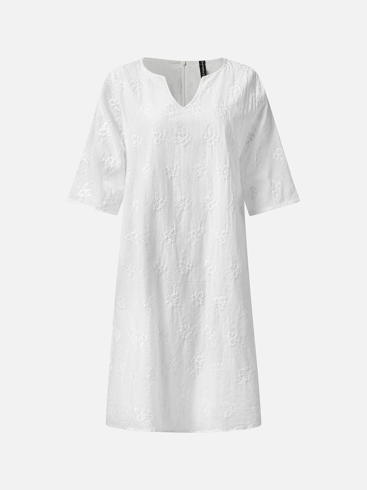 Robes Femmes Plain Été en Lin Col V Aucune élasticité Coupe Régulière Coton Et Lin Jupe Régulier