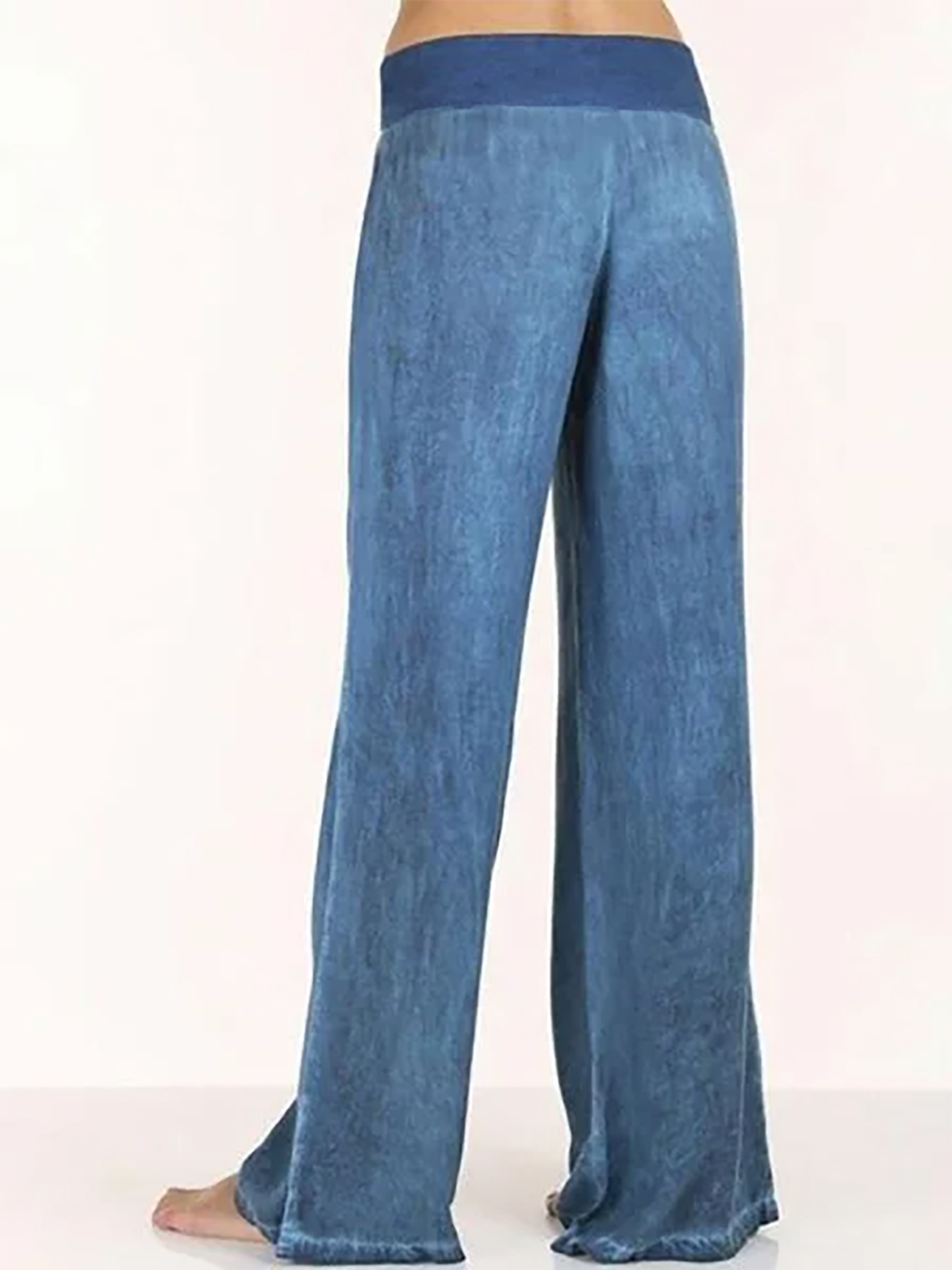 Pantalon décontracté Femme Été Décontracté Solide Taille haute Quotidien Décontracté Lâche Pantalon large à jambe longue