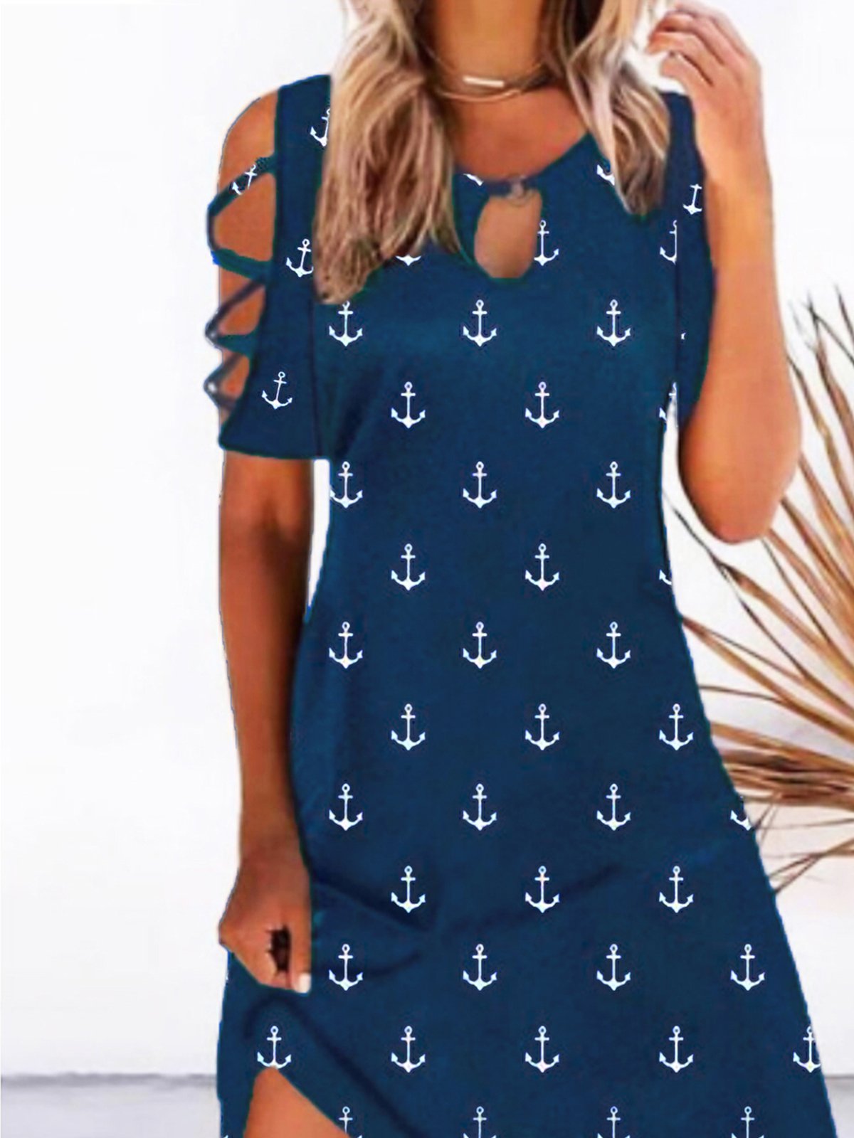 Robes Femmes Géométrique Été Décontracté Naturel Aucune élasticité Jersey Manches Courtes Ample Trapèze