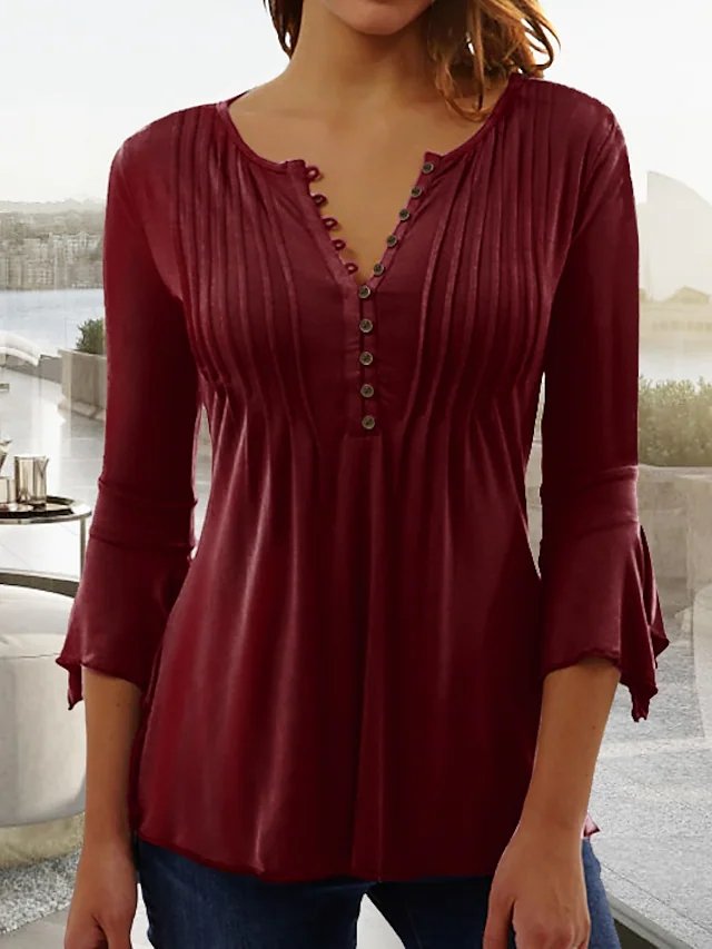 T-shirt Femme Décontracté Plaine L'  Lache Jersey Régulier A-Ligne Régulier