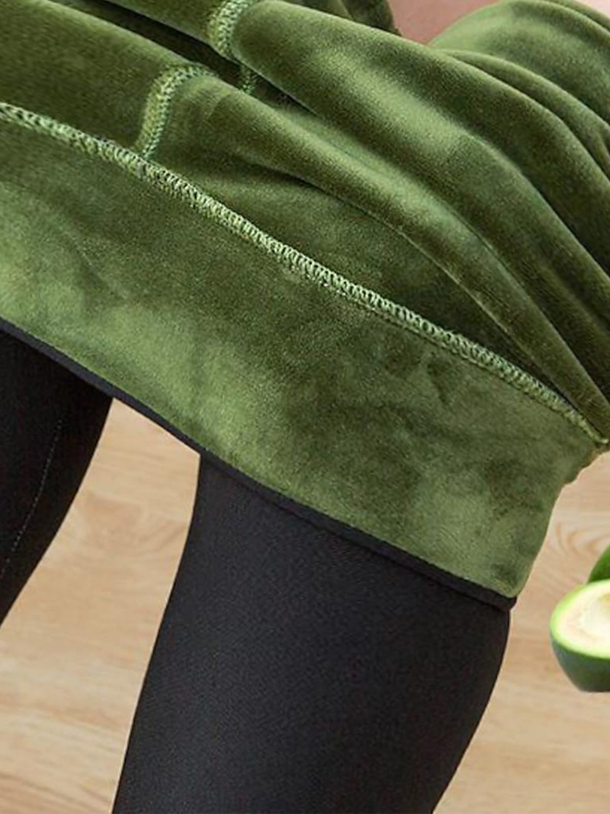 Pantalons De Yoga Décontracté Bloc de Couleur Hiver à Haute Élasticité Quotidien Coupe Régulière Bande Élastique Tissu pelucheux/polaire granuleux Long pour Femmes