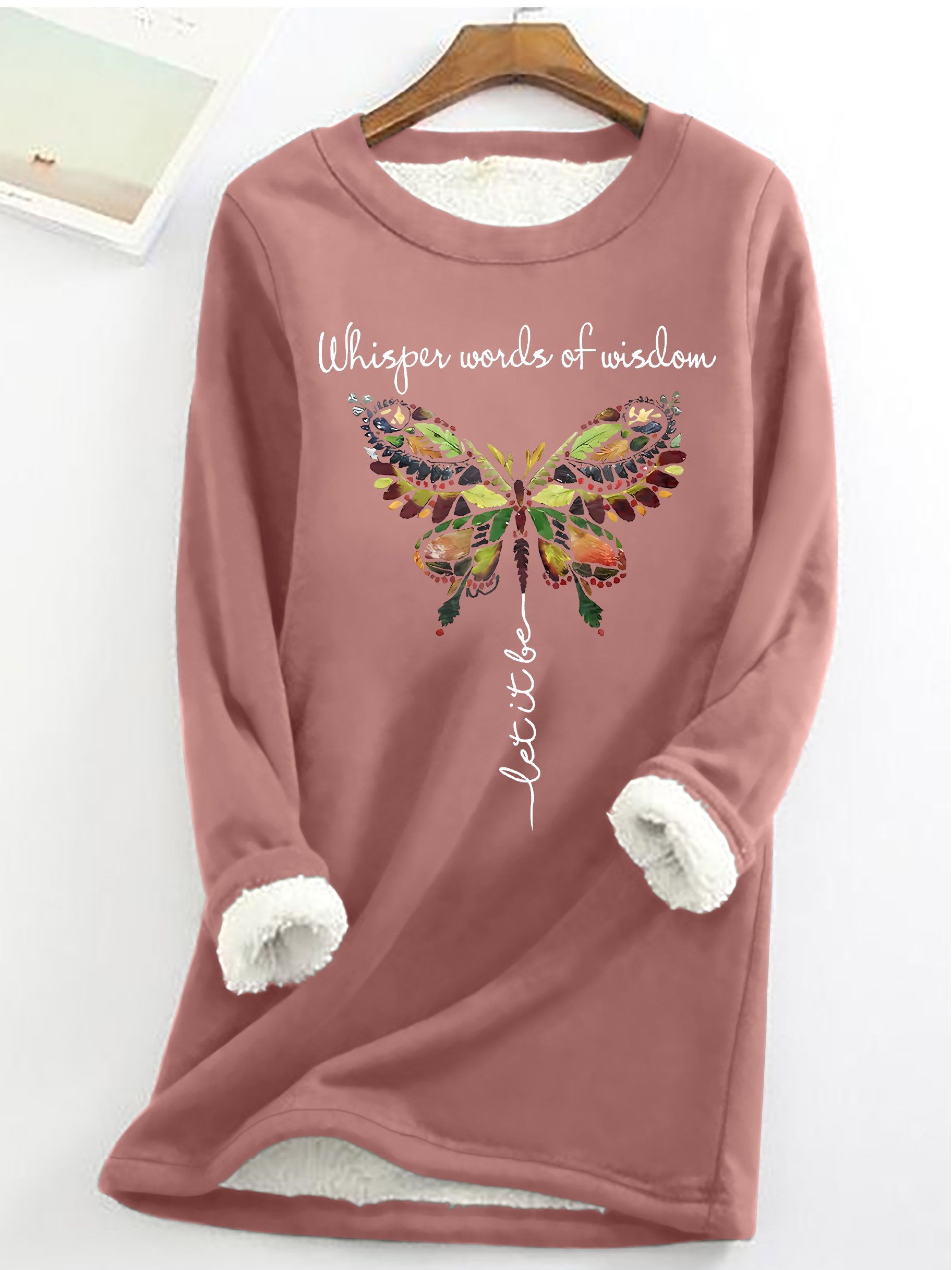 Sweat-shirts Hiver Simple Lettres de texte Polyester Micro-élasticité Quotidien Ample Manches Longues Droit pour Femmes