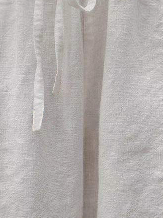 Pantalons Femmes Décontracté Plain Toutes Les Saisons Coton Naturel Ample Pantalon navet Droit Régulier