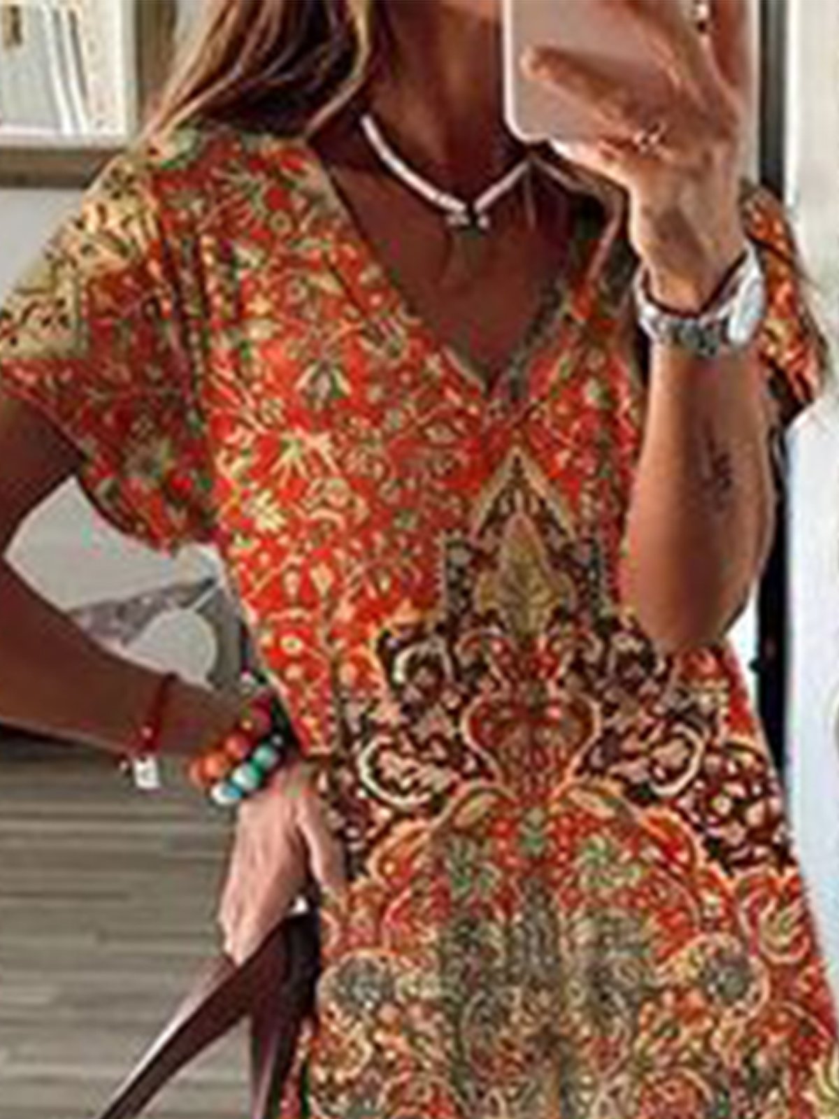 Robes Rétro Ethnique Été Polyester Léger Quotidien Ample Long Trapèze pour Femmes