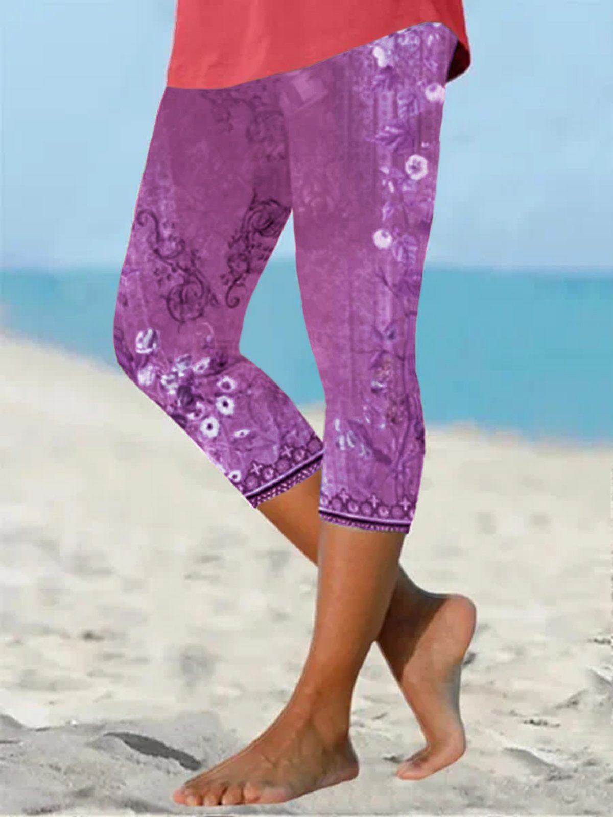 Pantalons De Yoga Femmes Ethnique Toutes Les Saisons Vacances Naturel Serré Meilleure vente Legging Régulier SV