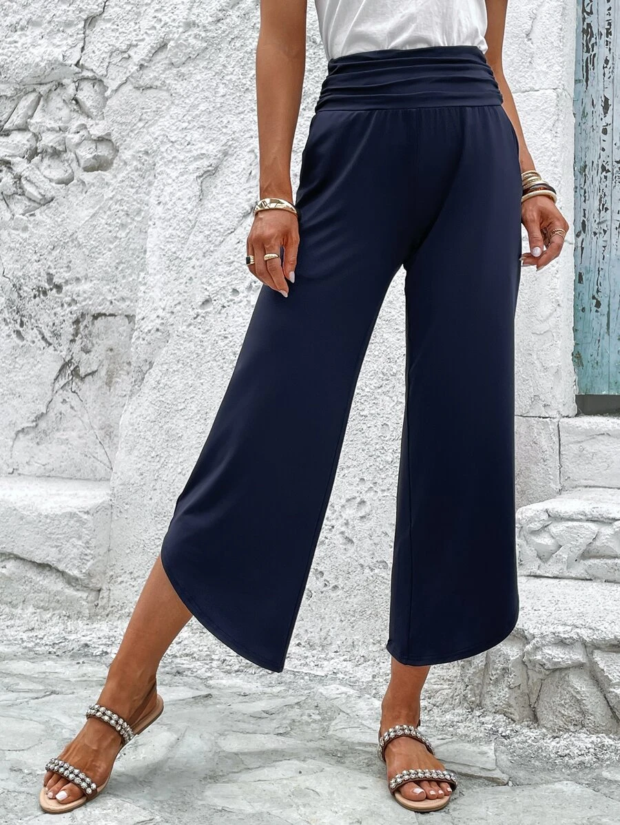 Pantalons Décontracté Plain Toutes Les Saisons Spandex Ample Pantalon droit Long Régulier T.-N.-L. pour Femmes