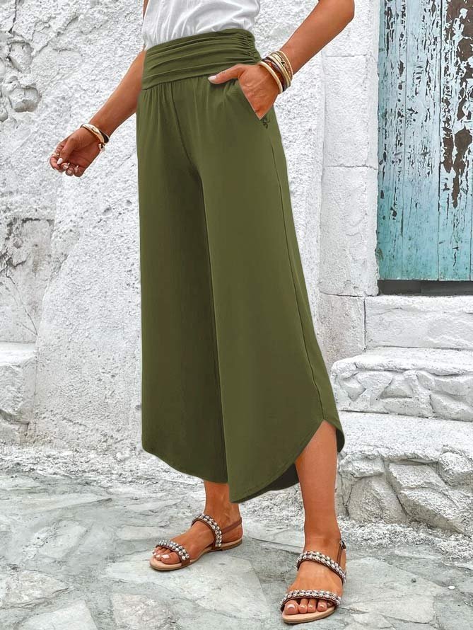 Pantalons Décontracté Plain Toutes Les Saisons Spandex Ample Pantalon droit Long Régulier T.-N.-L. pour Femmes