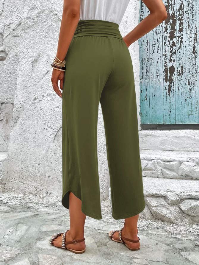 Pantalons Décontracté Plain Toutes Les Saisons Spandex Ample Pantalon droit Long Régulier T.-N.-L. pour Femmes