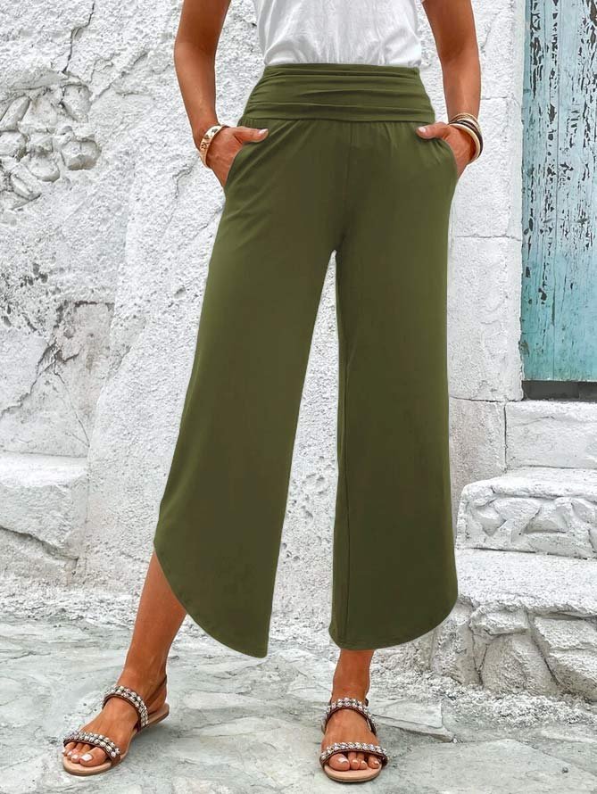 Pantalons Décontracté Plain Toutes Les Saisons Spandex Ample Pantalon droit Long Régulier T.-N.-L. pour Femmes