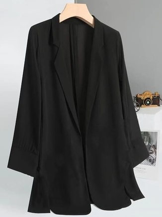 Blazers Décontracté Plain Printemps / Automne Polyester Naturel Faire la navette Standard Mi-long Droit pour Femmes