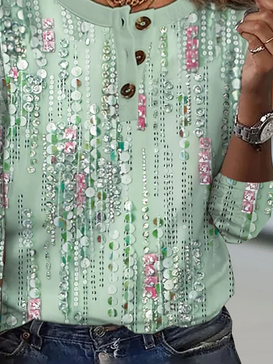 T-shirts Décontracté Floral Printemps / Automne Aucune élasticité Quotidien de Grande Taille Droit Boucle de Grande Taille Pour Grande taille