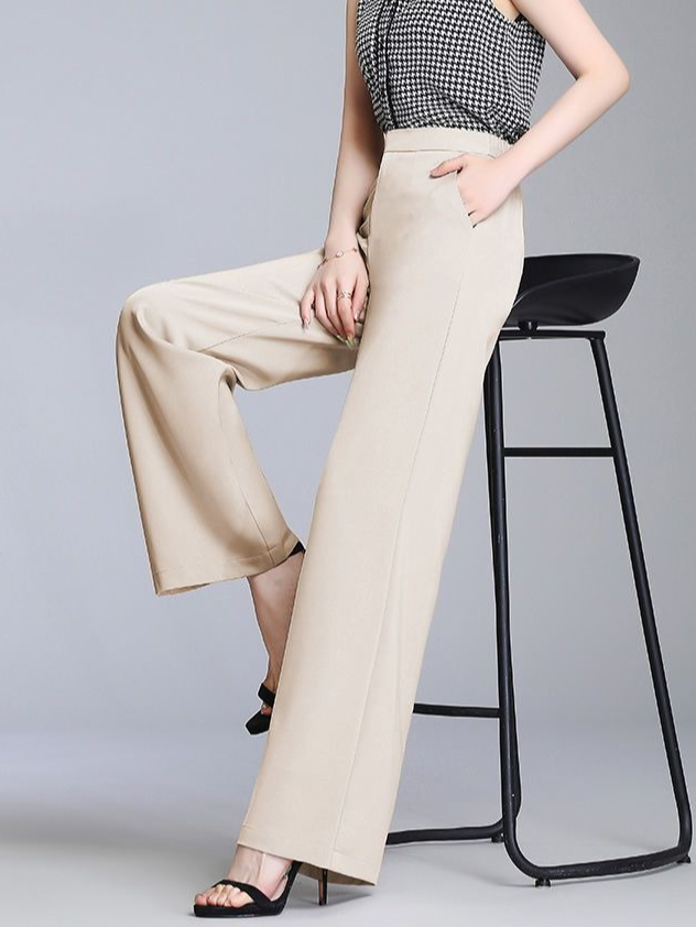 Pantalons Décontracté Plain Toutes Les Saisons Naturel Quotidien Ample Pantalon à la cheville Régulier Poche Couture pour Femmes