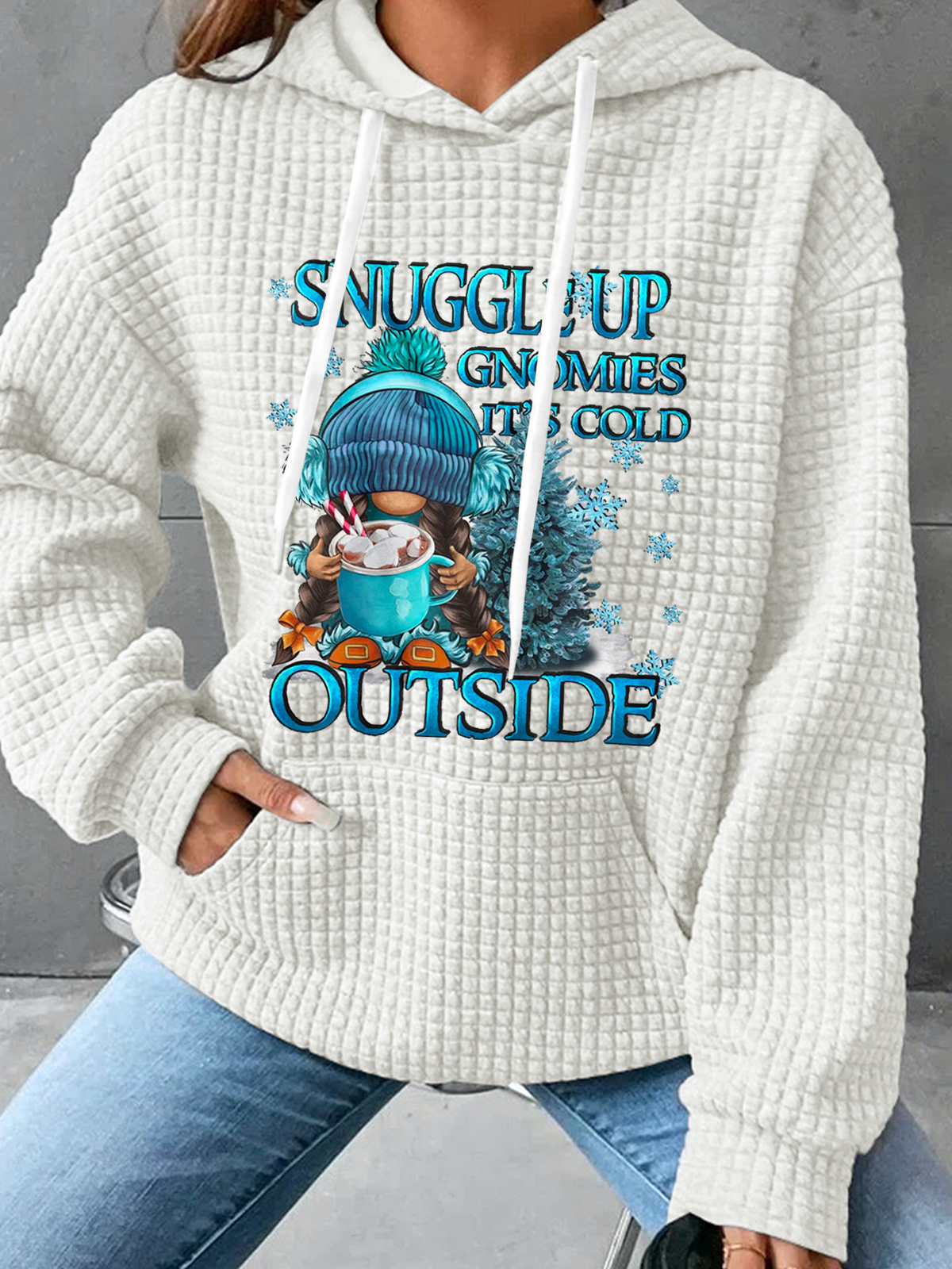 à Capuche Décontracté Printemps / Automne Noël Polyester Sweat-shirt à Capuche Quotidien Manches Longues Régulier Droit pour Femmes