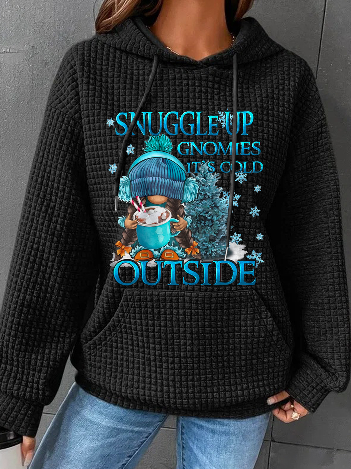 à Capuche Décontracté Printemps / Automne Noël Polyester Sweat-shirt à Capuche Quotidien Manches Longues Régulier Droit pour Femmes