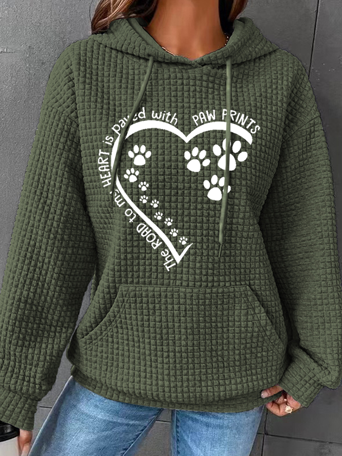 à Capuche Femmes Simple Printemps / Automne Chien Poids lourd Aucune élasticité Quotidien Ample Manches Longues Régulier