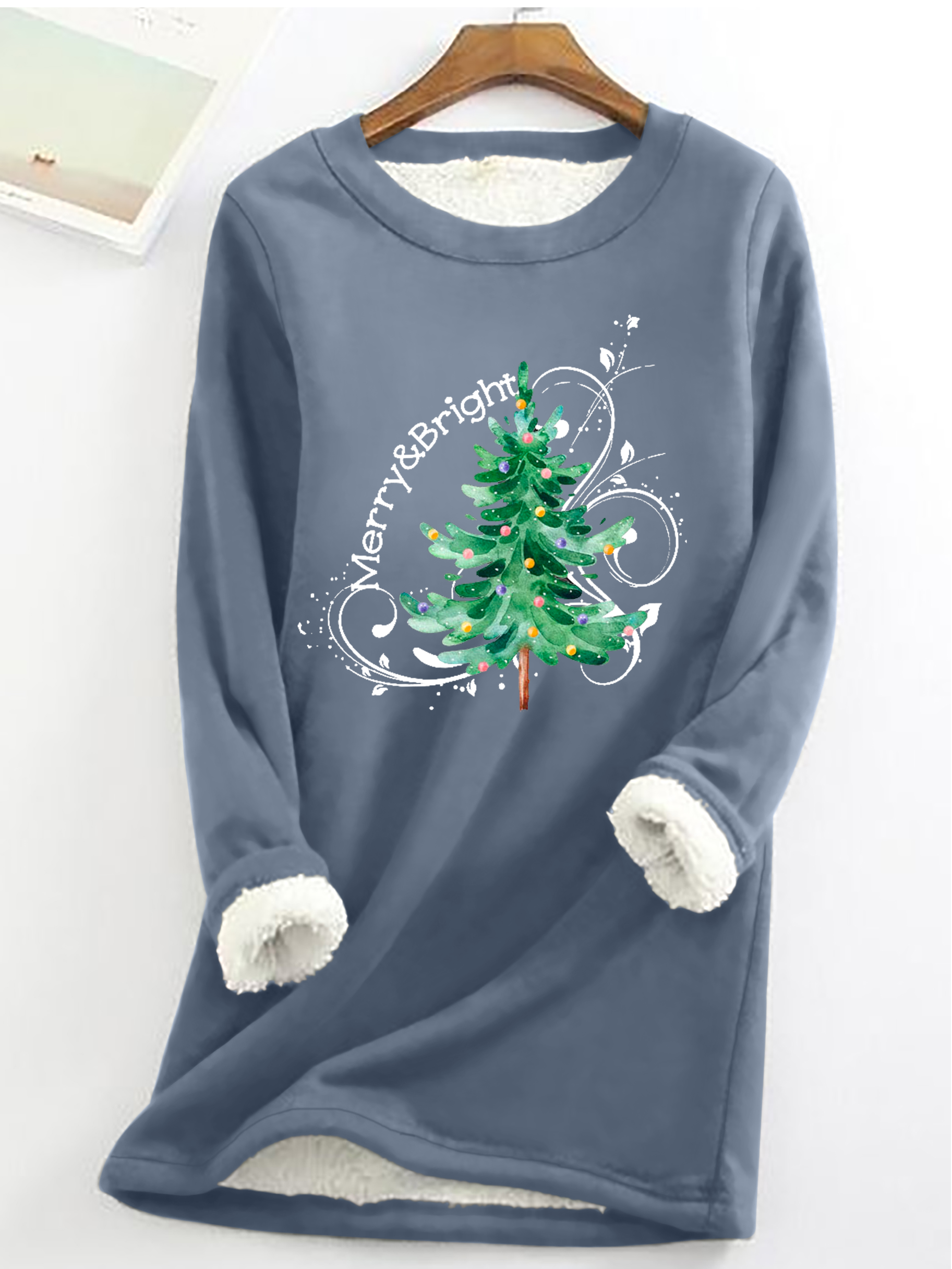 Sweat-shirts Décontracté Hiver Noël Micro-élasticité Quotidien Noël Manches Longues Col Rond en Mélangé de Coton pour Femmes