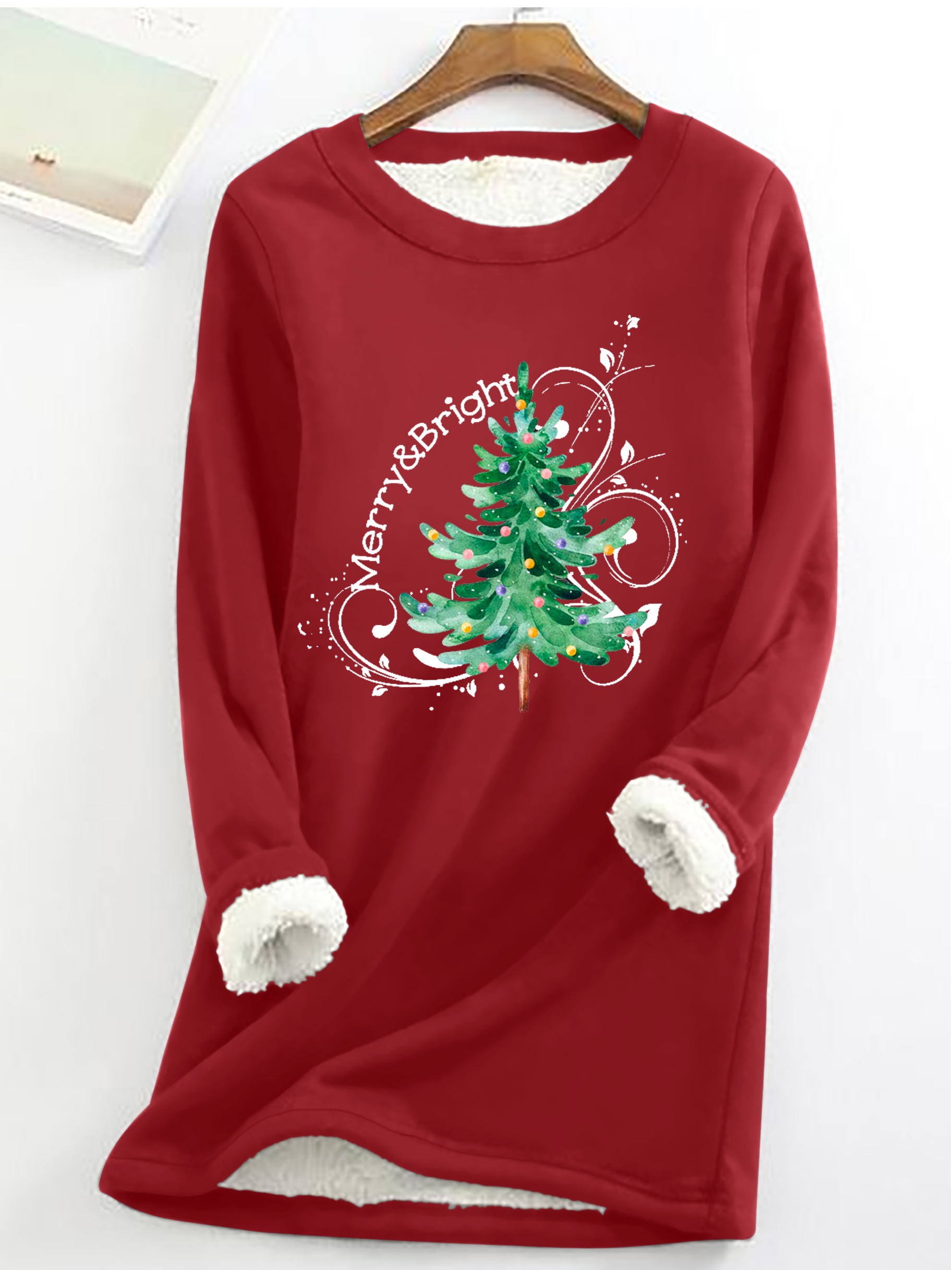 Sweat-shirts Décontracté Hiver Noël Micro-élasticité Quotidien Noël Manches Longues Col Rond en Mélangé de Coton pour Femmes