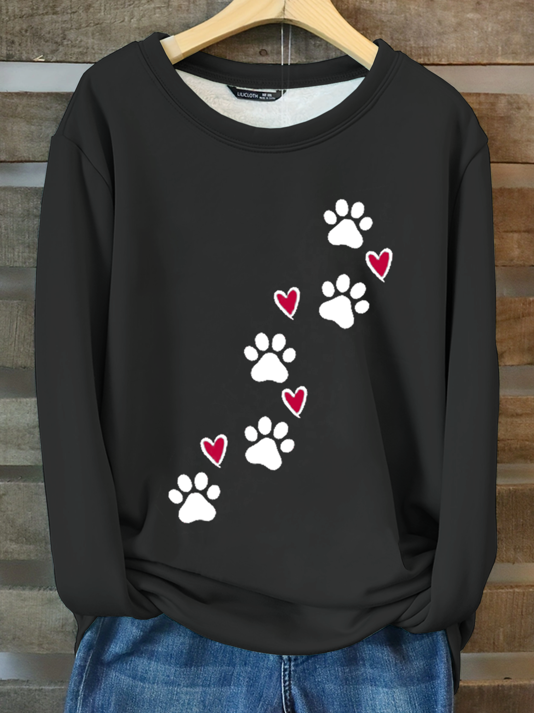 Sweat-shirts Femmes Décontracté Hiver Chien Micro-élasticité Quotidien Coupe Régulière Manches Longues Col Rond en Mélangé de Coton