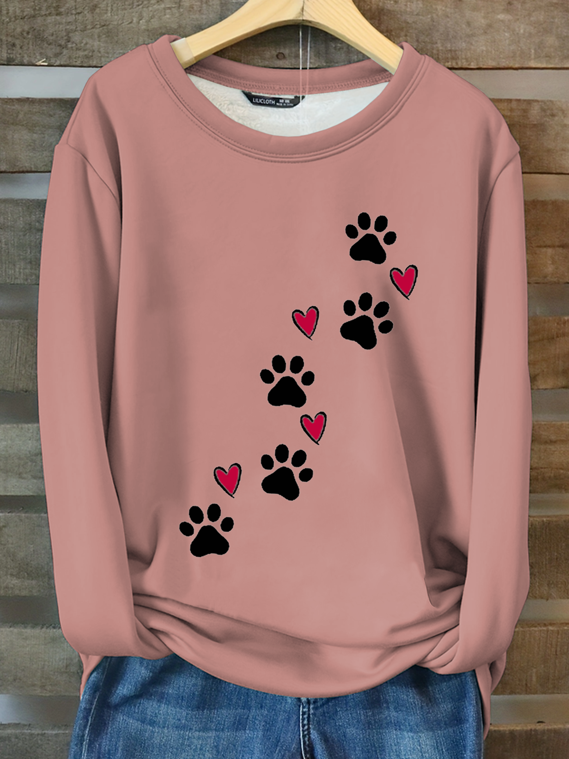 Sweat-shirts Femmes Décontracté Hiver Chien Micro-élasticité Quotidien Coupe Régulière Manches Longues Col Rond en Mélangé de Coton