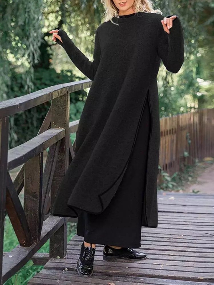 Robes Femmes Décontracté Plain Printemps / Automne Naturel Poids lourd Quotidien Ample en Mélangé de Coton Non