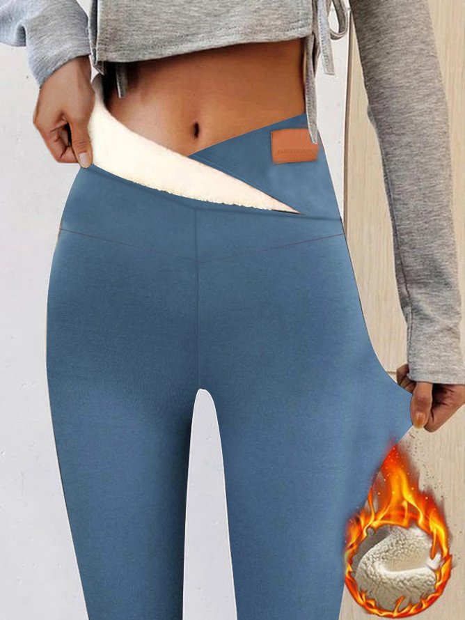 Pantalons De Yoga Femmes Décontracté Plain Hiver Tissu pelucheux/polaire granuleux Naturel Micro-Élasticité Serré chaleur Legging