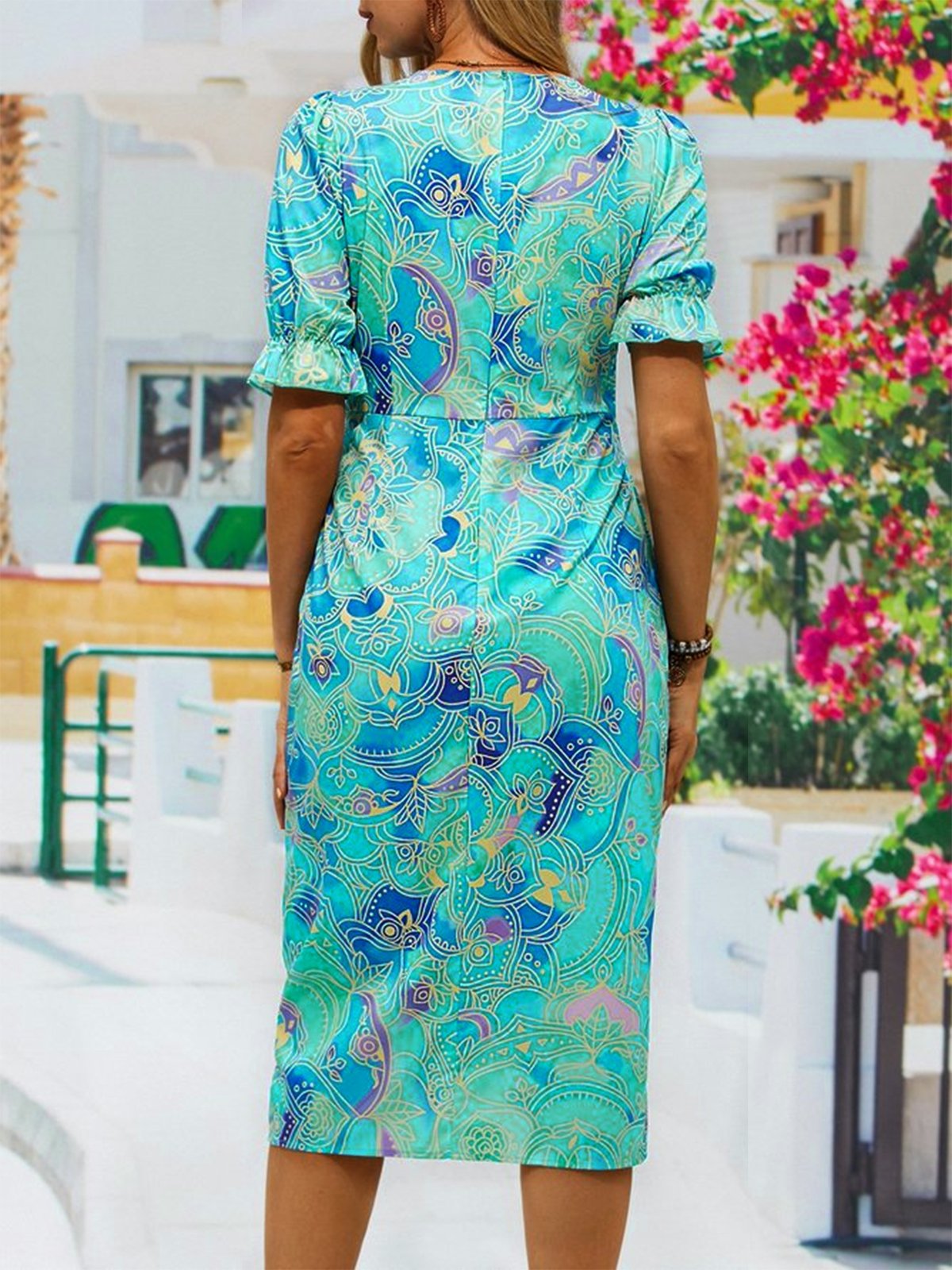 Robes Femmes Ethnique Été Élégant Polyester Naturel Léger Quotidien Manches Courtes Ligne X