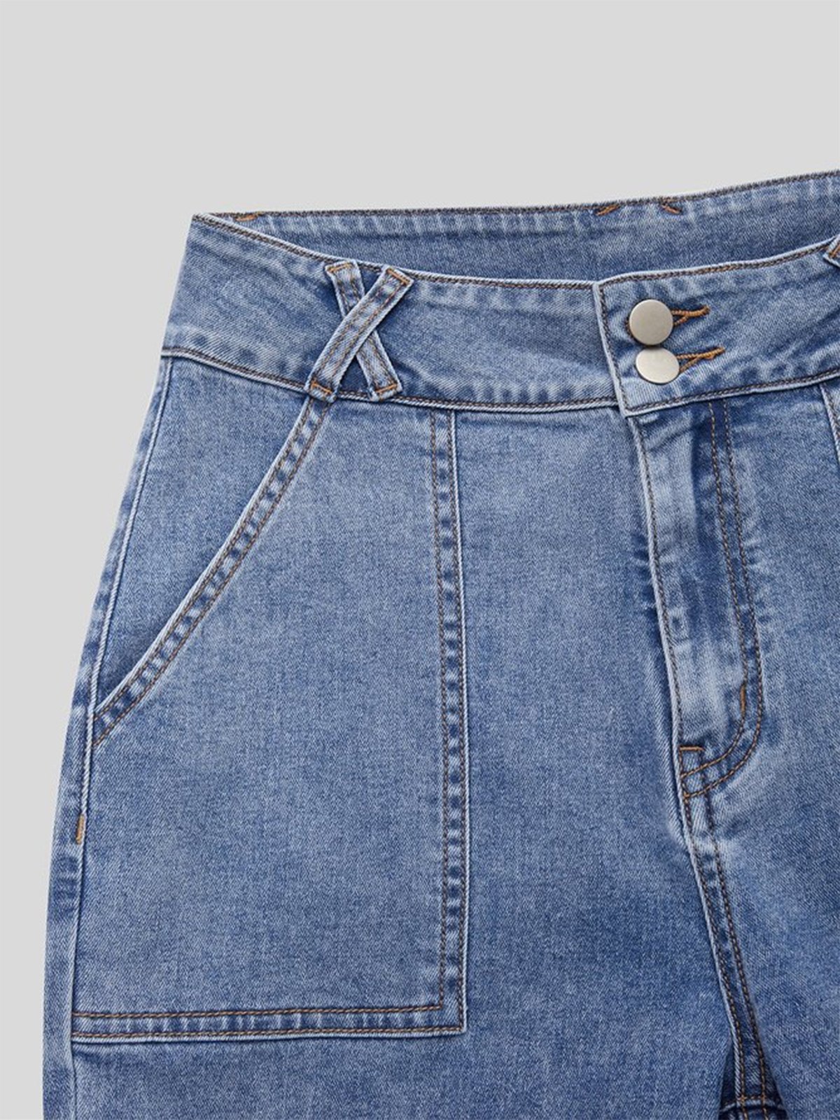 Jeans Femmes Décontracté Plain Printemps / Automne Naturel Pantalon à la cheville Toile de Jean Droit Régulier Élasticité moyenne
