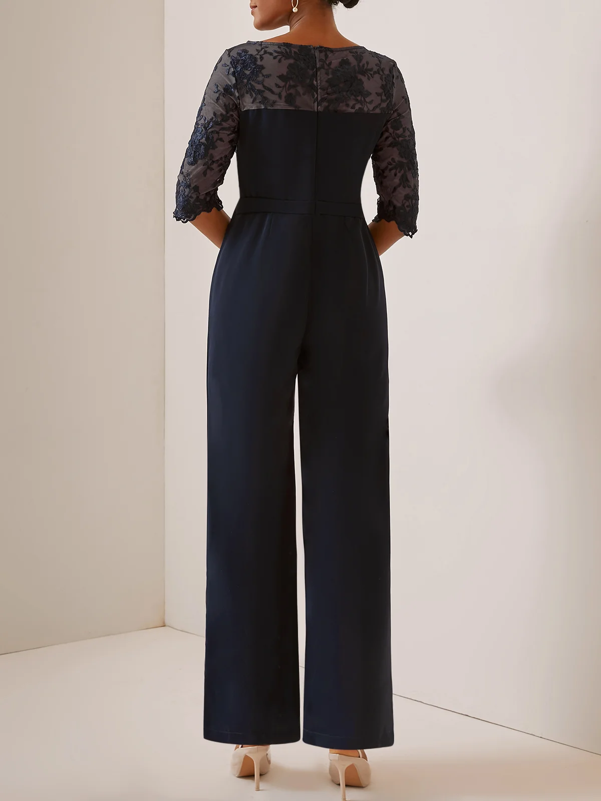 Combinaisons Femmes Plain Printemps / Automne Élégant Polyester Taille Haute Aucune élasticité Fête Ample Long