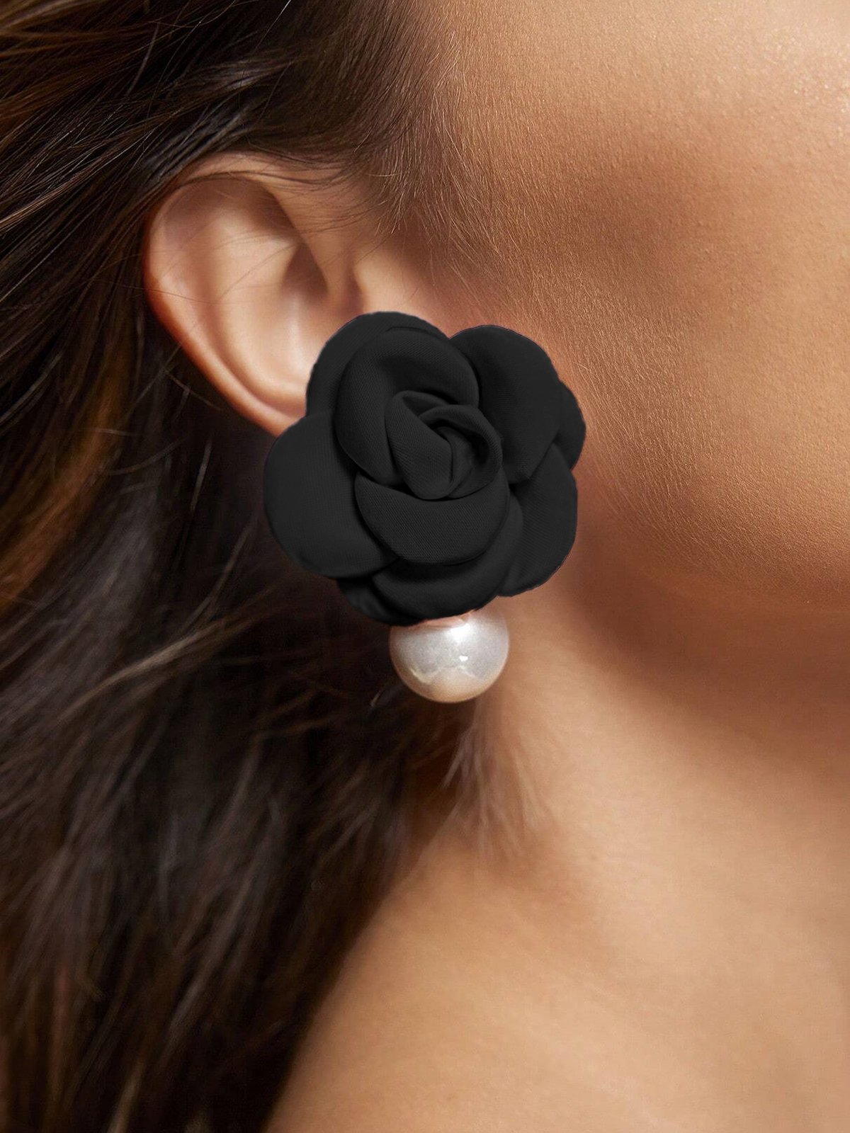 Boucles d'Oreilles Floral Toutes Les Saisons Élégant Quotidien Perle Pendre Polyester pour Femmes