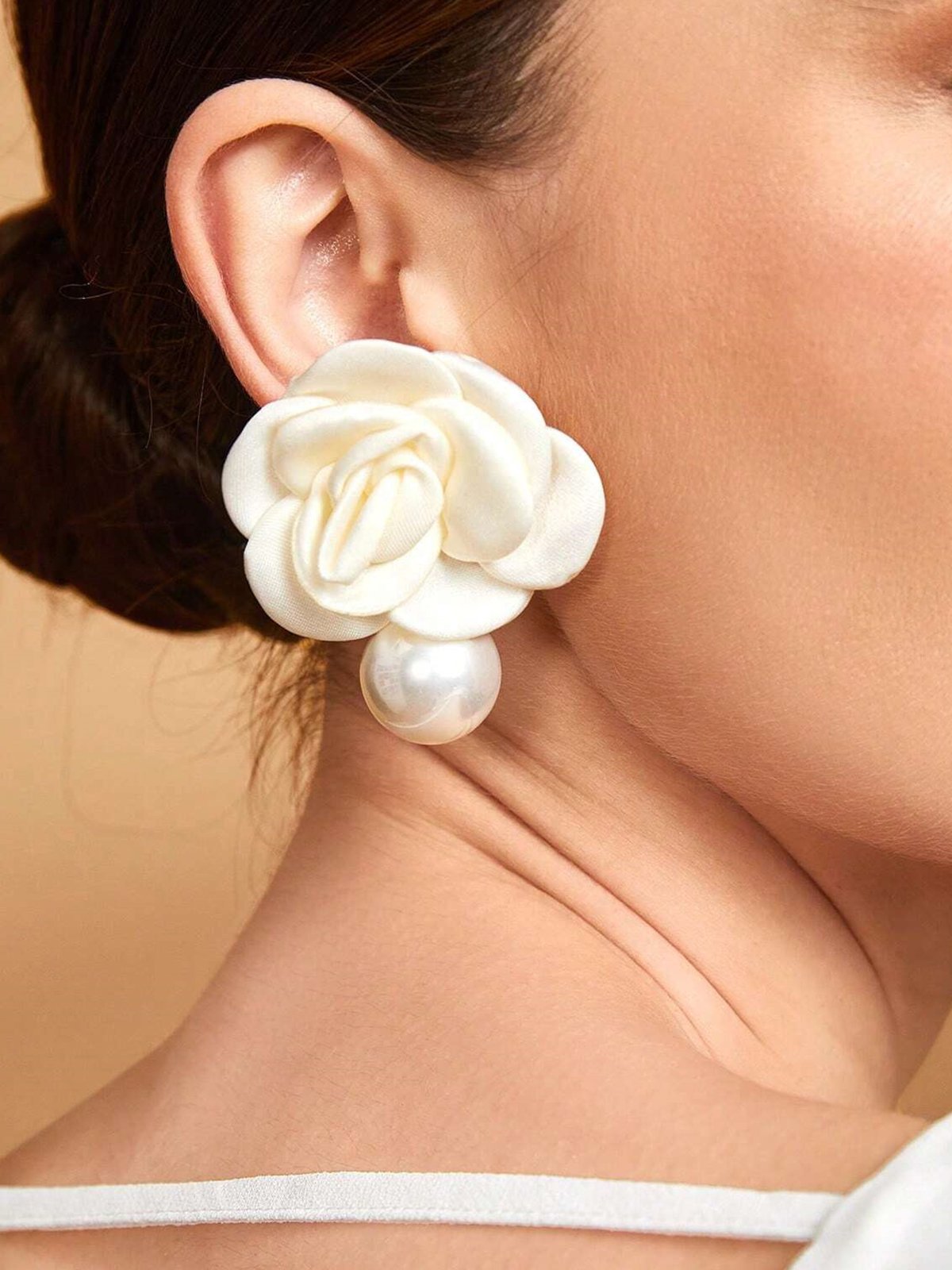 Boucles d'Oreilles Floral Toutes Les Saisons Élégant Quotidien Perle Pendre Polyester pour Femmes