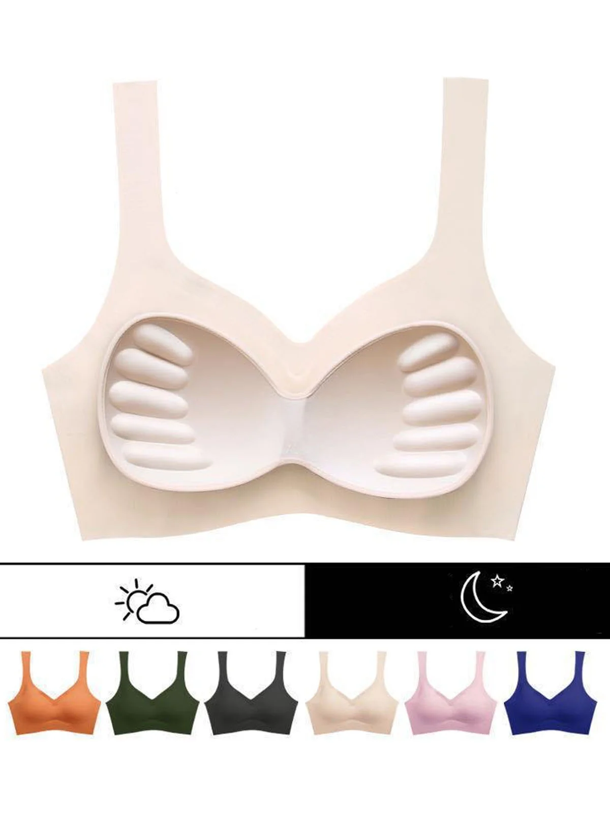 Soutiens-Gorge & Brassière Décontracté Plain Toutes Les Saisons Nylon Quotidien Bonnet Plein Sans Armature Élasticité moyenne Soutien-gorge pour Femmes