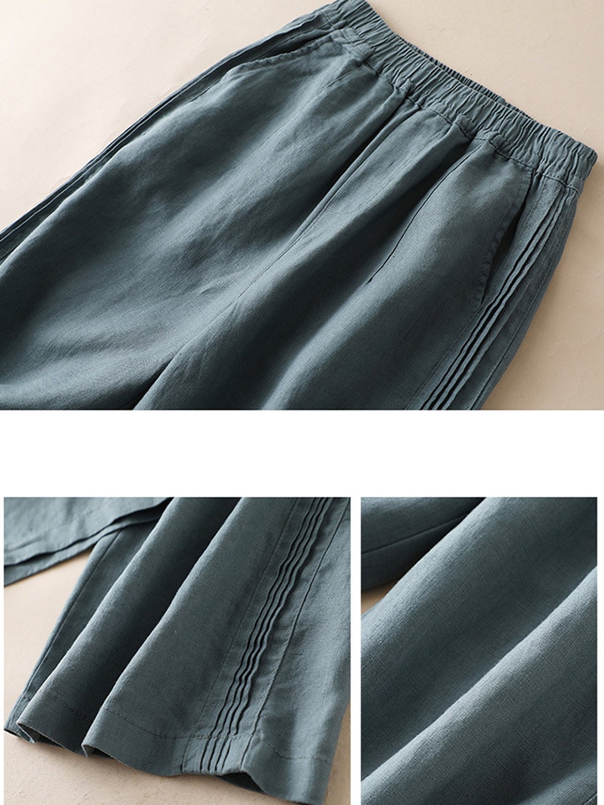 Pantalons Décontracté Plain Printemps / Automne Aucune élasticité Quotidien Ample Long Droit Régulier pour Femmes
