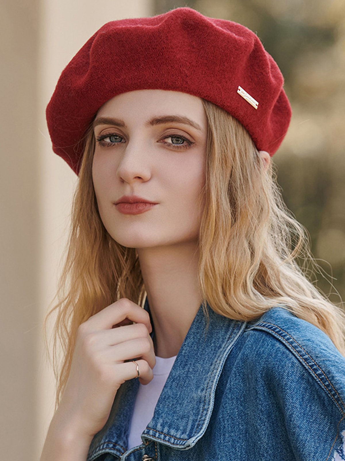 Bonnets Femmes Décontracté Plain Toutes Les Saisons Métal Mélangé de Laine Quotidien Béret Régulier