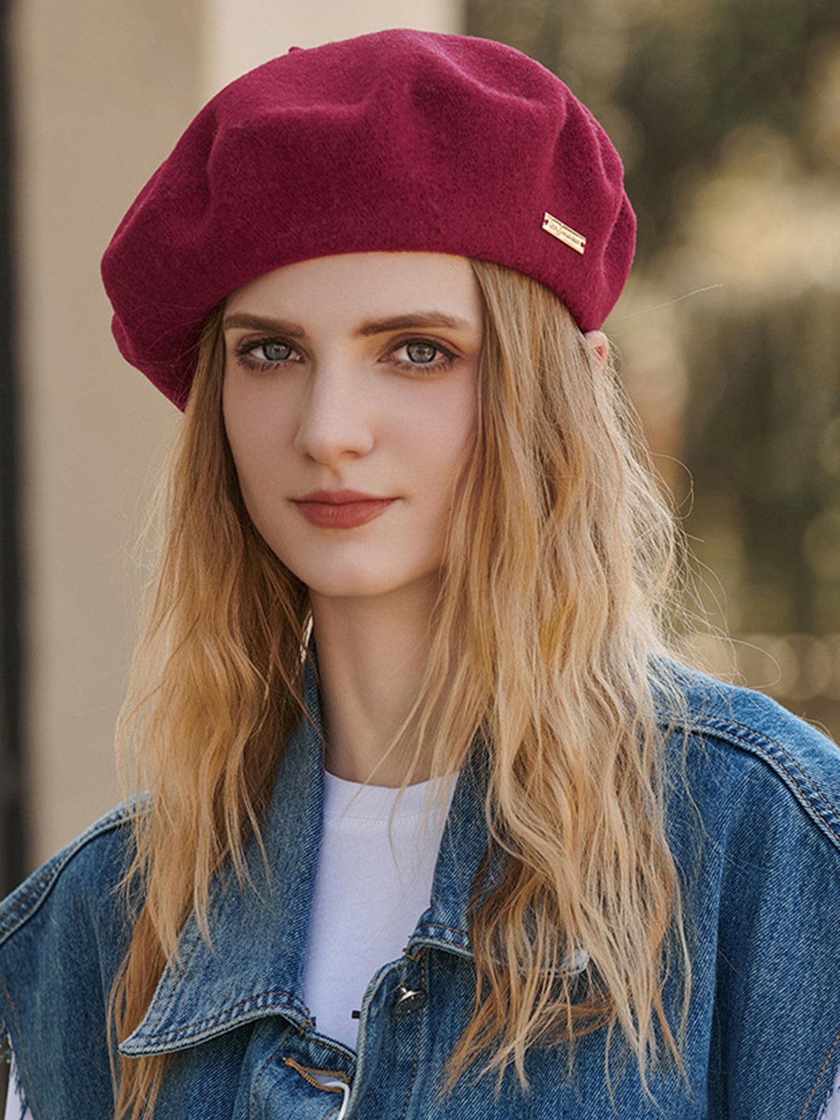 Bonnets Femmes Décontracté Plain Toutes Les Saisons Métal Mélangé de Laine Quotidien Béret Régulier