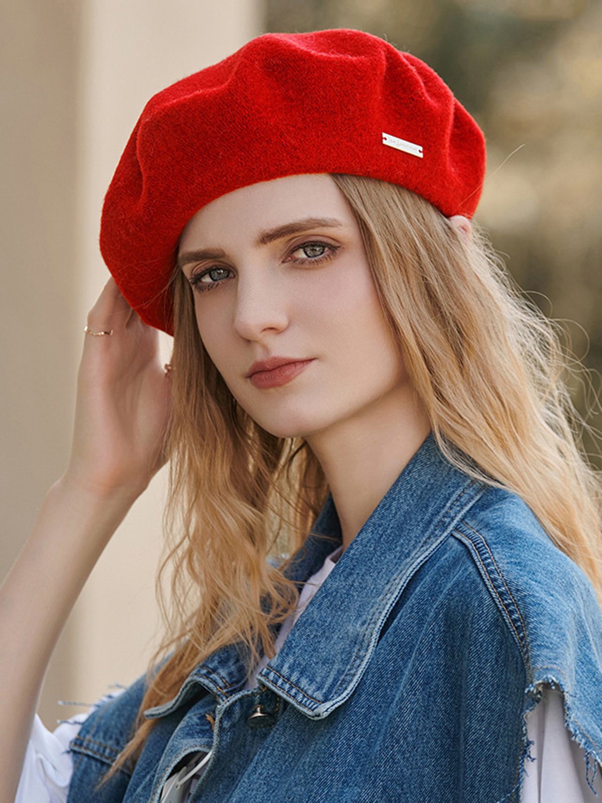 Bonnets Femmes Décontracté Plain Toutes Les Saisons Métal Mélangé de Laine Quotidien Béret Régulier