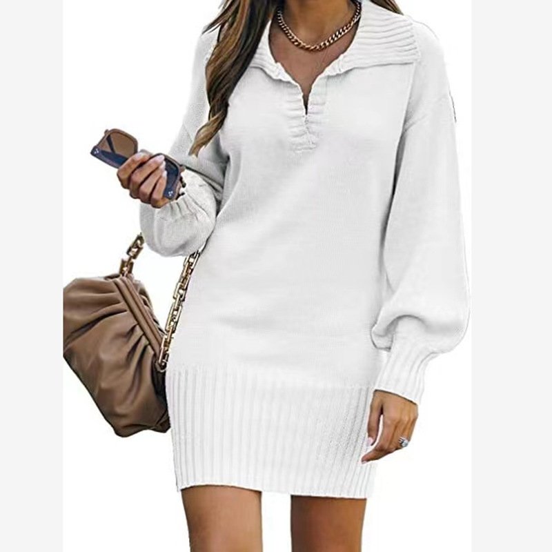 Robes Décontracté Plain Printemps / Automne Col V Coupe Régulière Mi-longue Droit Régulier Non pour Femmes