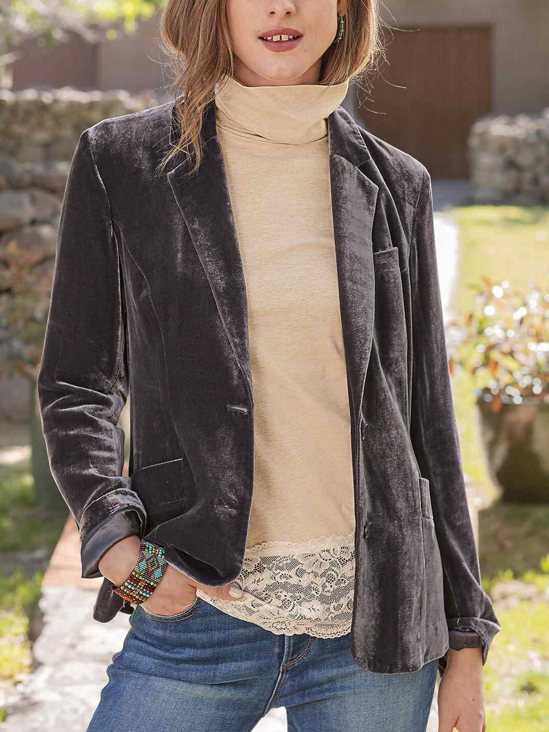 Blazers Décontracté Plain Printemps / Automne Aucune élasticité Ample Faire la navette Régulier Droit Régulier pour Femmes
