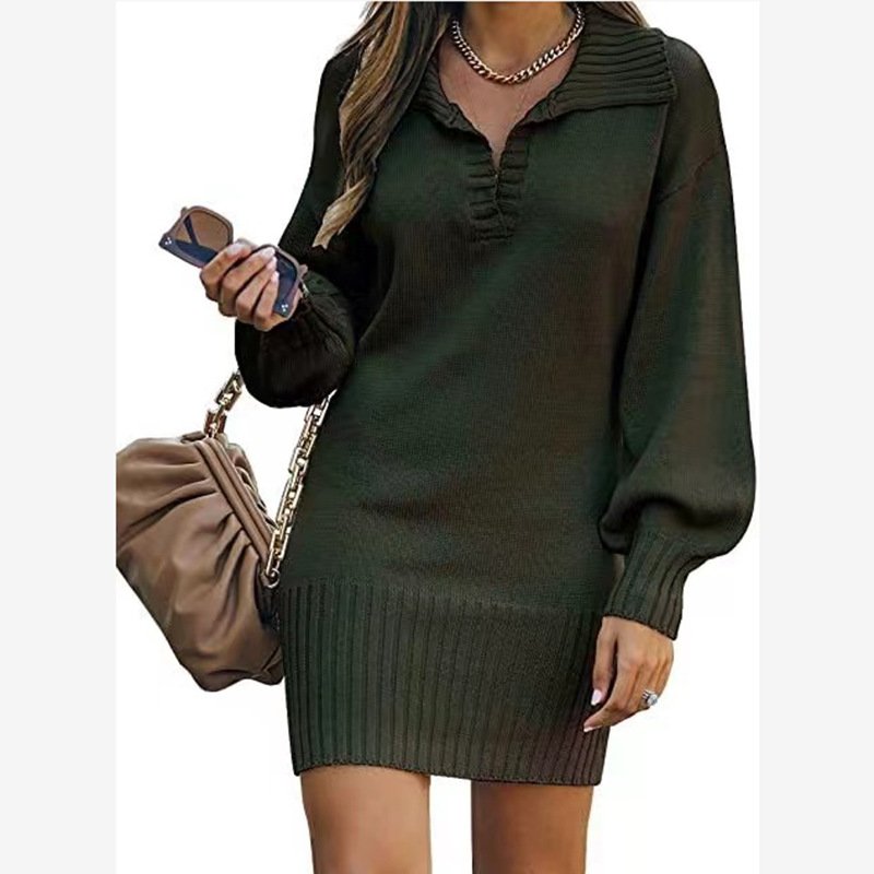 Robes Décontracté Plain Printemps / Automne Col V Coupe Régulière Mi-longue Droit Régulier Non pour Femmes