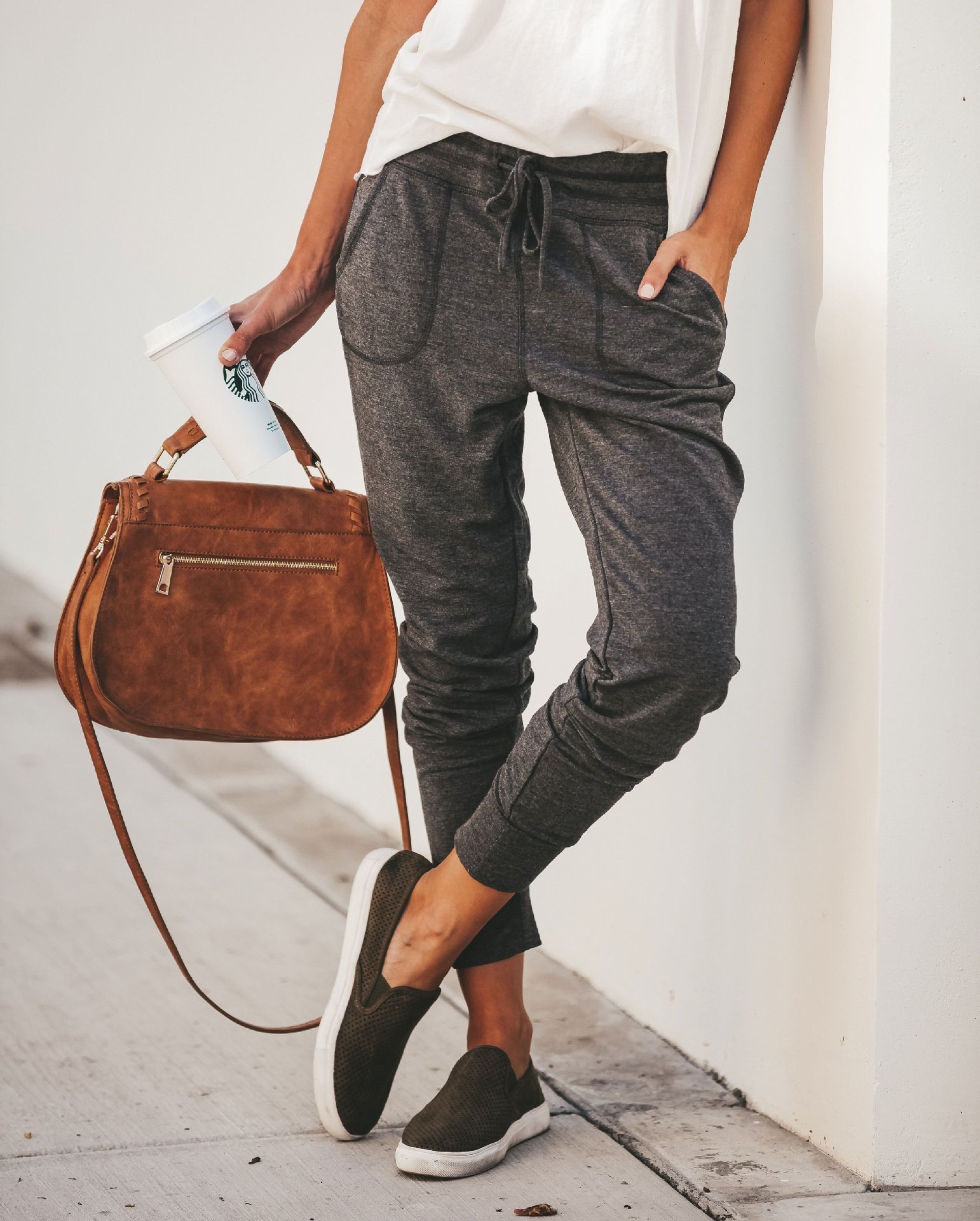 Pantalons Décontracté Plain Printemps / Automne Naturel Micro-élasticité Quotidien Ample Long Régulier pour Femmes