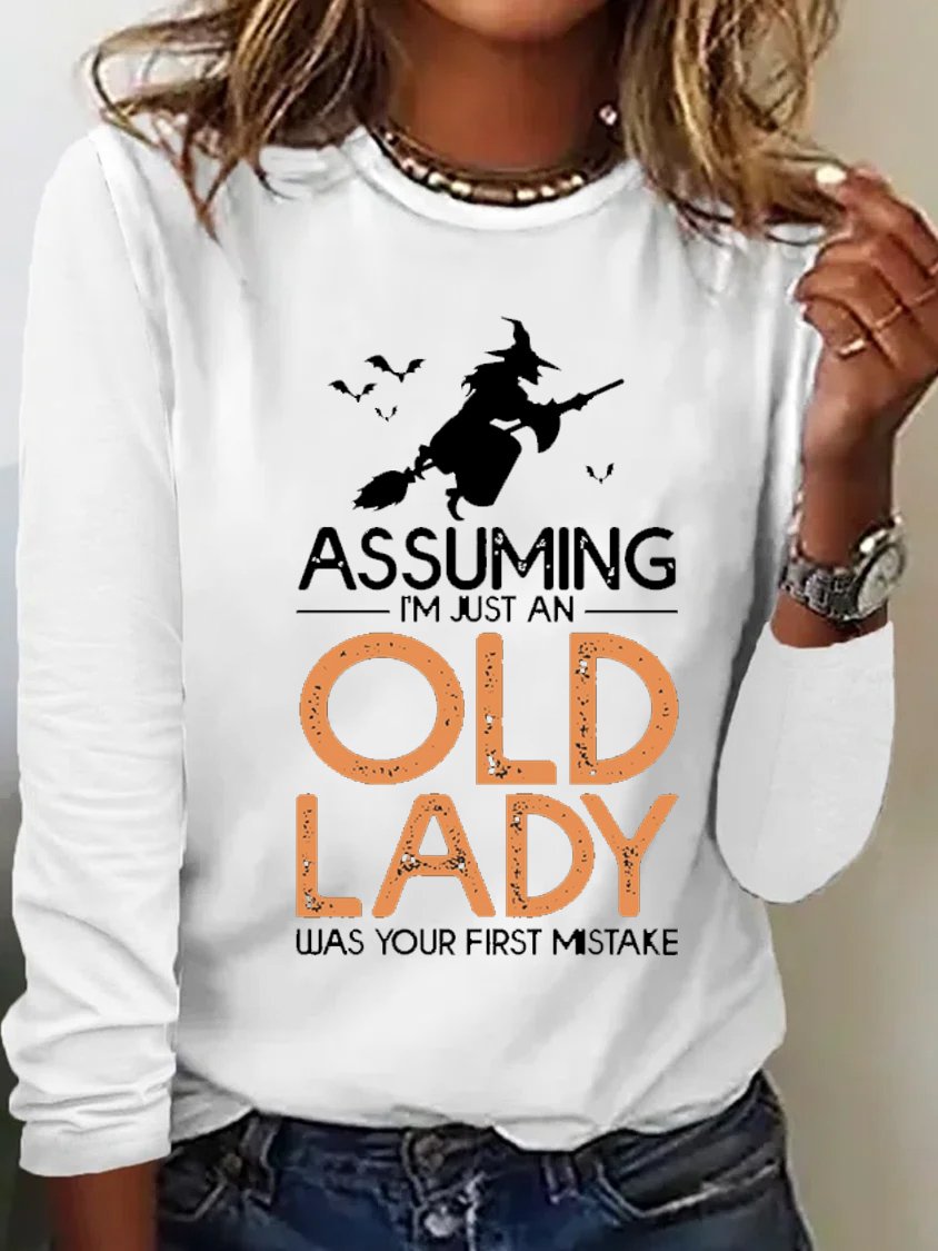 T-shirts Femmes Décontracté Printemps / Automne Toussaint Quotidien Ample Col Rond Régulier Élasticité moyenne Oui