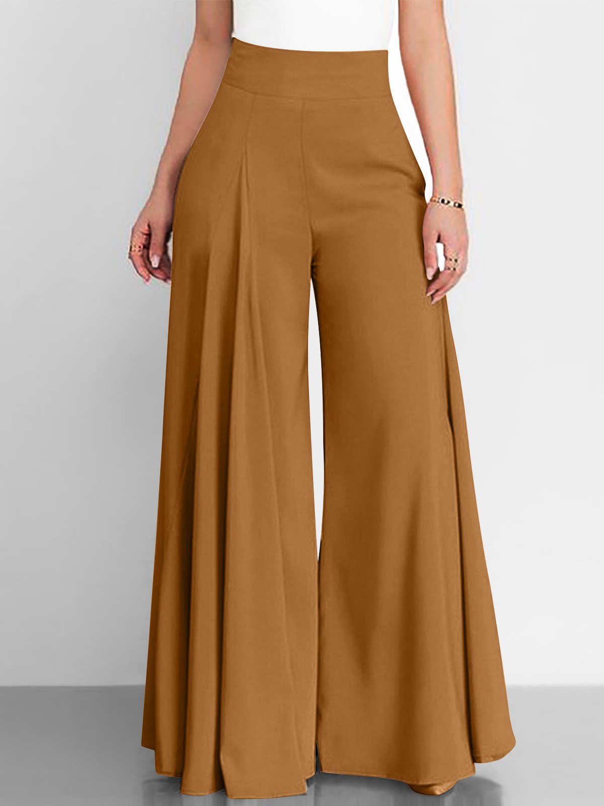 Pantalons Femmes Décontracté Plain Printemps / Automne Polyester Aucune élasticité Quotidien Ample Long Droit