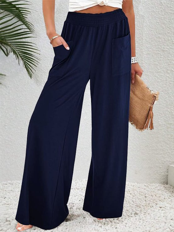 Pantalons Décontracté Plain Printemps / Automne Aucune élasticité Ample Standard Pantalon droit Droit Poche Couture pour Femmes