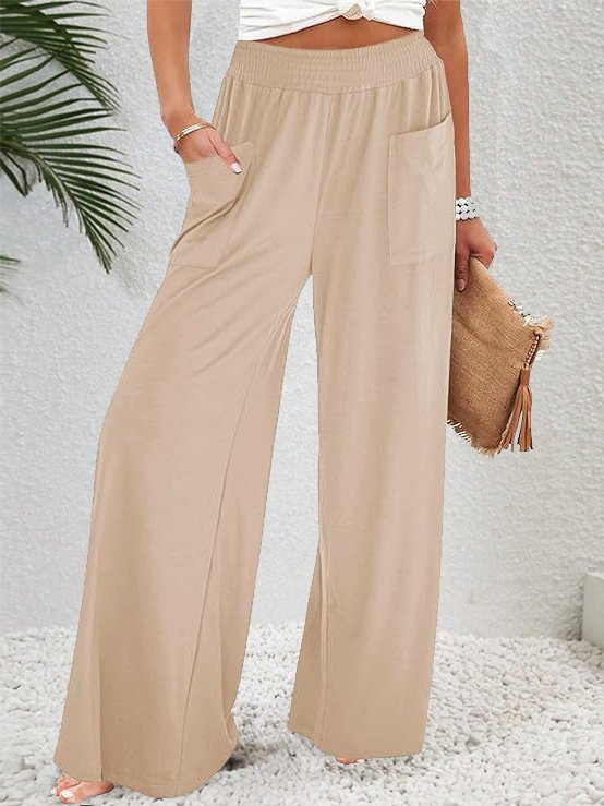 Pantalons Décontracté Plain Printemps / Automne Aucune élasticité Ample Standard Pantalon droit Droit Poche Couture pour Femmes